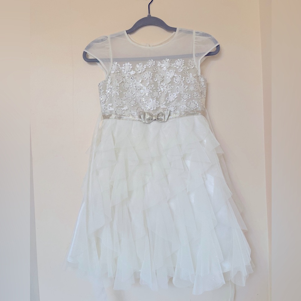 Jona Michelle White Floral Layered Dress